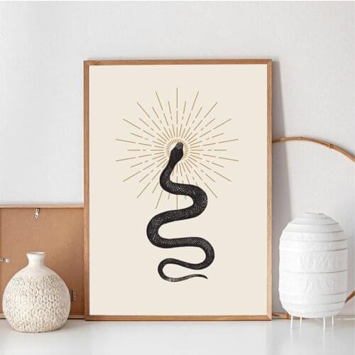 Snake Art Print Aesthetic Decoration Modern Bohemian Wall Pictures Boho Style Canvas Painting Poster Living Room Bedroom Decor