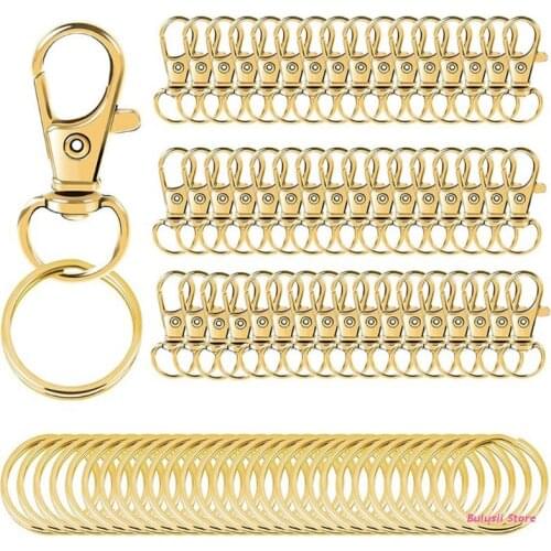 Jewelry 100x Gold Key Rings Lobster Claw Clasps Making Accessories Fastener Hook Bracelets DIY Gifts for Family Friends AXYD