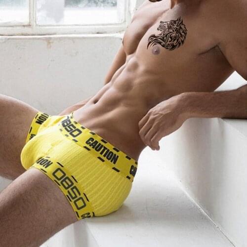 0850 Brand Ins Style Cotton Boxers Men Fashion Sexy Underwear Man Shorts Soft Panties Male Low Waist U Pouch Comfortable BS3104
