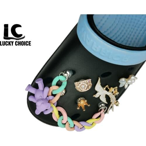 1pc Croc Charms Designer Chain for Croc Jeans for Shoe Accessories Decoration for Croc Clog Shoes Pendant Buckle for Girl Gift