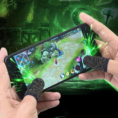 1Pc Sweatproof Finger Sleeve Touch Screen Cots Carbon Fiber Finger Cots for Gaming Mobile Game Controller Fingercots Fingertip