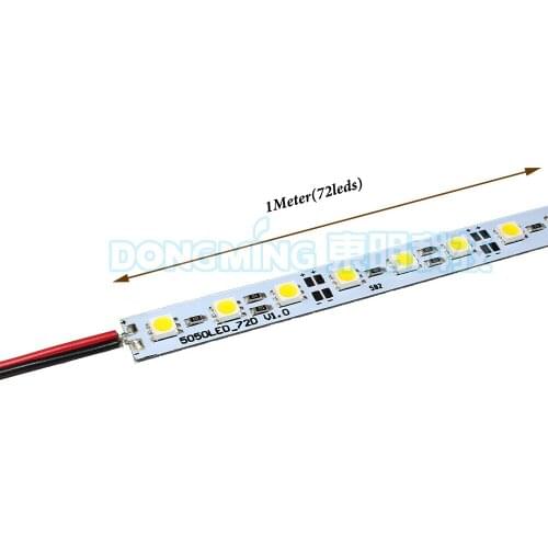 10pcs/lot 72leds 1m 100cm led bar light 5050 SMD DC12V 10W LED hard Strip Aluminum Alloy Shell LED Rigid Bar Light