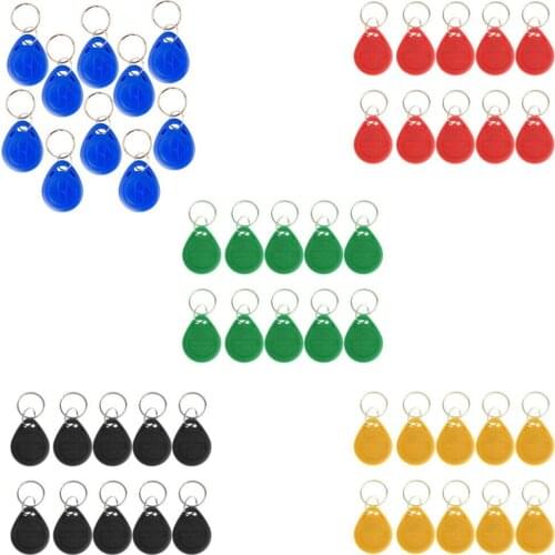 10Pcs 125KHZ RFID Proximity ID Card Token Tags Key Fobs Access System Keyfob Read Only EM4100 TK4100 Keychain Control Cards