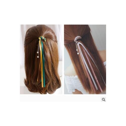 120pcs/lot DIY Simple Multi Ribbon Stereo Hair Bands Weave Hemp Flowers Pearl Rubber Band Hair Styling Tools Accessories HA1053