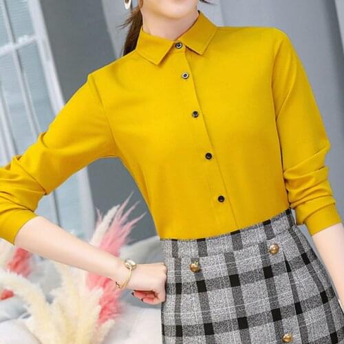 2020 Autumn Spring Shirt White Blouse Women Chiffon Office Career Shirts Tops Fashion Casual Long Sleeve Blouses Femme Blusa