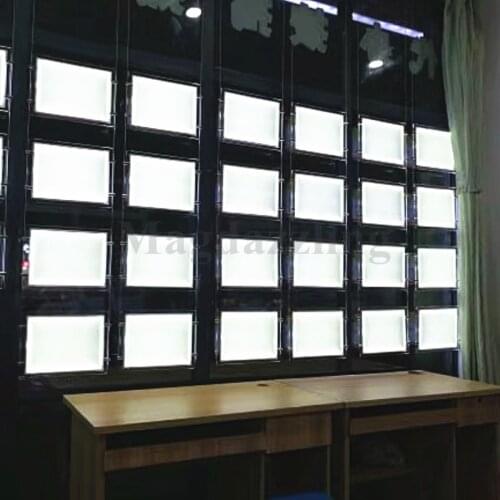 24PCS Landscape Acrylic Frame LED Edge-lit Light Pocket Panel A4 Double Side Real Estate Agent Window Display Lightbox Sign