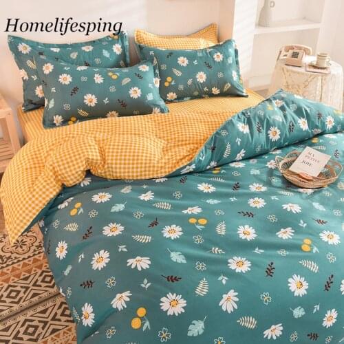 3pcs Orange Bedding Set Printed Bed Linen Sheet Plaid Duvet Cover 240x220 Single Double Queen King Quilt Covers Sets Bedclothes