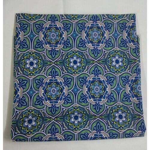 50x105cm African Green Blue Abrstract Flowers Printed Cotton Fabric Floral Fabric Patchwork Cloth Dress Home Decoration
