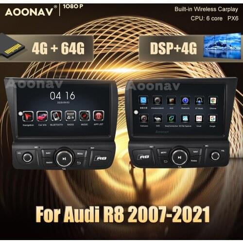 2 din Android car GPS radio multimedia player For Audi R8 2007-2021 car GPS navigation DvD Stereo receiver player Head Unit