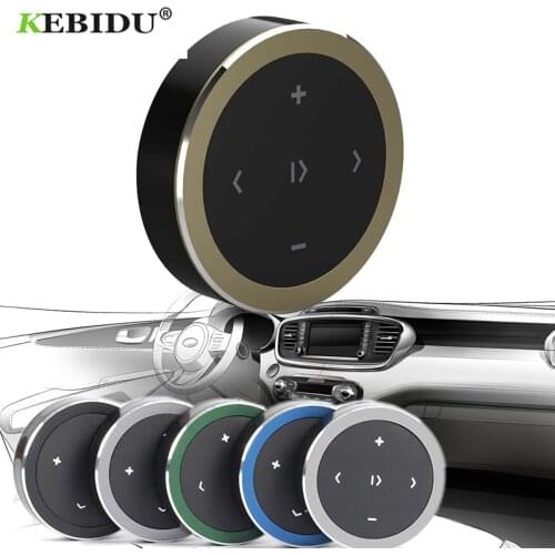 Kebidu Car Motorcycle Steering Wheel Music Play Wireless Bluetooth Remote Control Media Button Start Siri for iOS/Android Phone