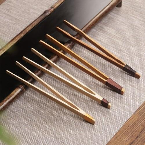 Bamboo non-slip teacup clip retro style handmade tea tweezers home hotel office teahouse kung fu tea accessories