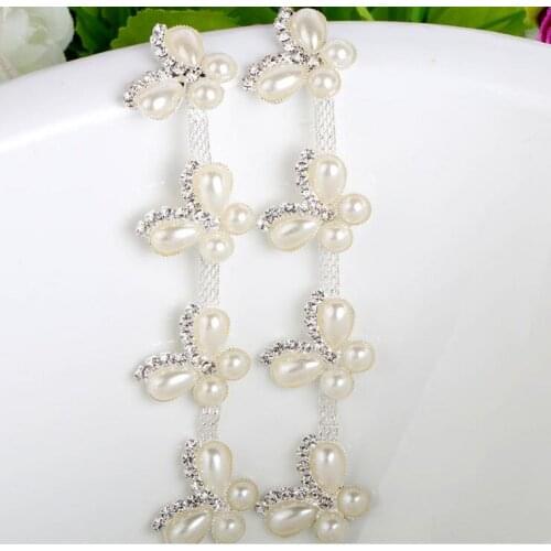 Free Shipping 5 yards Crystal Rhinestone Trim, Rhinestone Applique, Bridal Applique,Wedding Applique,Rhinestone Chain TONG029