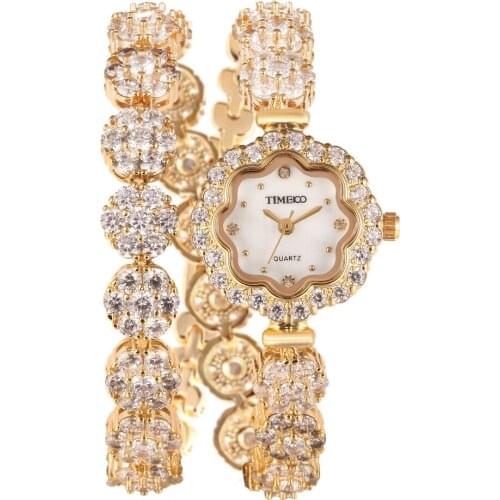 Free Shipping TIME100 Women Sunflower Crystal Dial Alloy Gold Silver Band Waterproof Quartz Dress Ladies Bracelet Watch W50344L