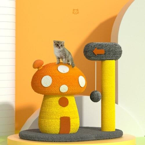 Mushroom house cat climbing frame sisal cat scratch board Claw resistant baby cat jumping platform cat scratch post pet cat toy