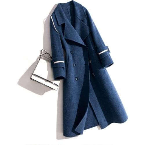Double Sided Wool Coat Women Autumn Winter Warm Wool Jackets Top Quality Wool Trench Coats Parkas mujer CS1815 MF649