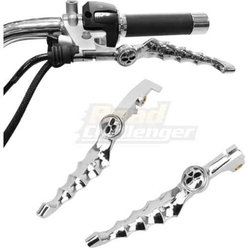 Chrome Pair of Motorcycle Skull Brake Clutch Lever For LiFan V16 LF250-D LF250-E Motorbike Accessories