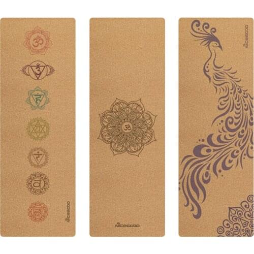 183X61cm Natural Rubber Cork Yoga Mat Fitness Gym Sports Mats Pilates Exercise Pads Non-slip Yoga mats 5mm Absorb Sweat Odorless