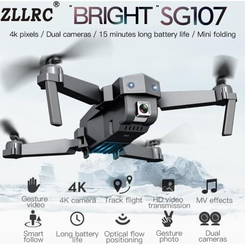 SG107 Mini ZLRC Drone with 4K WIFI 1080P FPV Camera RC Drone 2.4GHZ Quadcopter Optical Flow Quadrocopter Camera Toys VS E58 E68