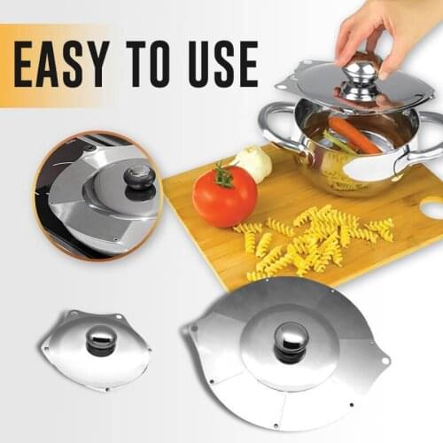 Multifunctional Extensible Lid Creativity Fan Lid Pot Explosion-Proof Drop-Proof Kitchen Utensils Cookware Parts Save Space