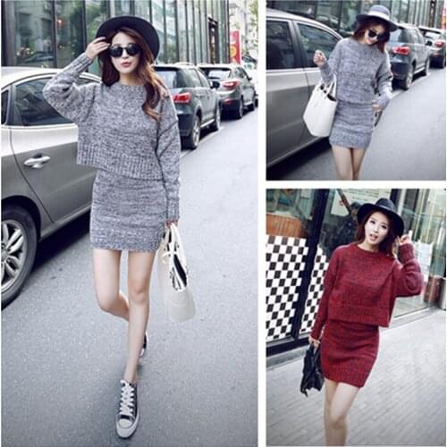 Hot Fashion Women Long Sleeve Slim Suit Thick Waisted Knit O-neck Collar Long Autumn Colored wool Chirstmas Sweater
