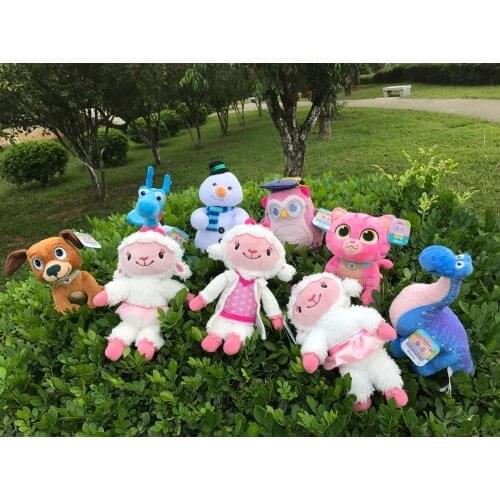 Doc McStuffins Toys Lambie Stuffy Hallie Chilly Boppy Findo Gabby Giraffe Squeakers Whispers Owl Mini Plush Stuffed Animals Toy