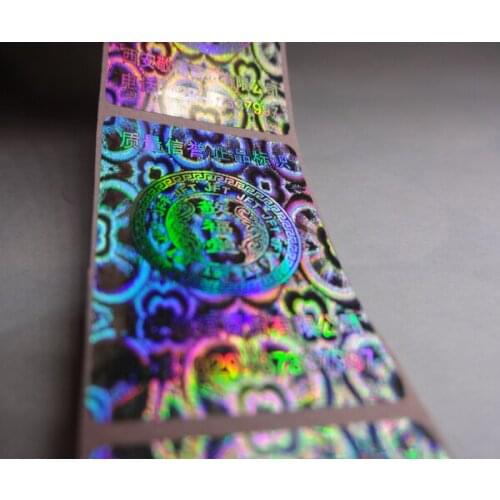 Custom rainbow hologram label sticker. Free design ! void if removed