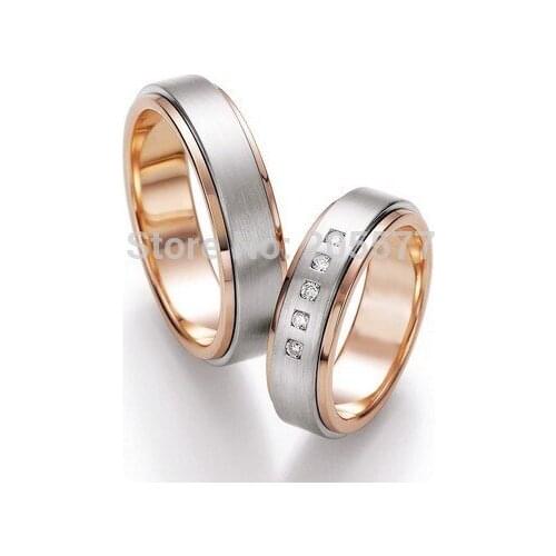 Unique western luxury custom rose gold color health Matching Wedding Bands jewelry rings sets for women and men
