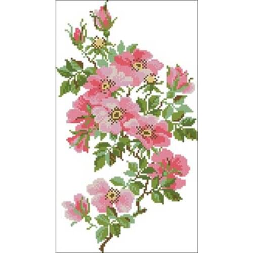 Pink flower patterns counted 11CT 14CT DIY Cross Stitch Sets wholesale Cross-stitch Kits Embroidery Needlework