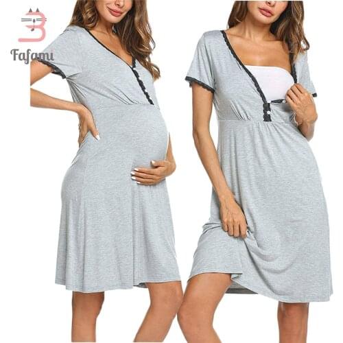 Labor and Delivery Gown Nursing Nightgown Maternity Nightgowns Baby Shower Dress For Pregnant Breastfeeding Clothes Nightdress