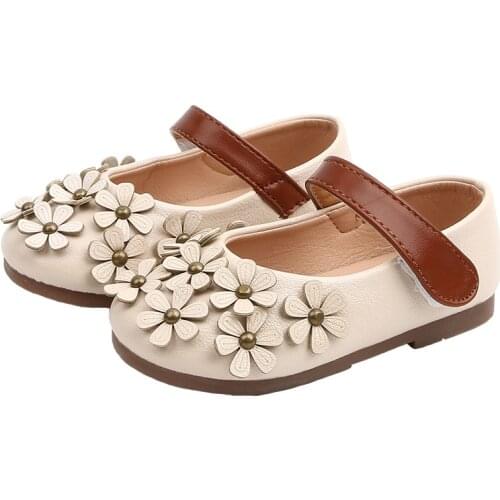 2020Spring New Baby Girls Leather Shoes Kids Flowers Princess Shoes Little Girl Single Shoes For Cocktail Party 1 2 3 4 5 6 7T