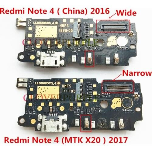 Original USB Charger Board Charging Dock Connector flex cable For Xiaomi Redmi Note 4 MTK helio X20 version