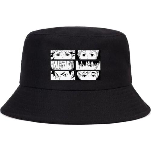 Japanese Oya Oya Oya Haikyuu Summer Women Men Panama Bucket Cap The Design Flat Visor Fisherman Hat lmpostor Anime Sun Hat