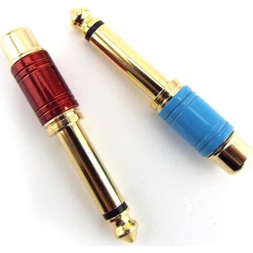 Gold Plated Audio Adapter Connector 6.5mm Jack Male Mono Plug to RCA Female Converter audio Plug 6.35mm socket 1/4" Sound Mixer