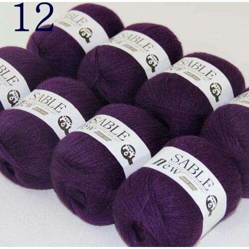 Sale Super Soft 8X50g Pure Sable Cashmere Wrap Shawls Hand Knit Wool Crochet Yarn Royal Purple 243-12-8