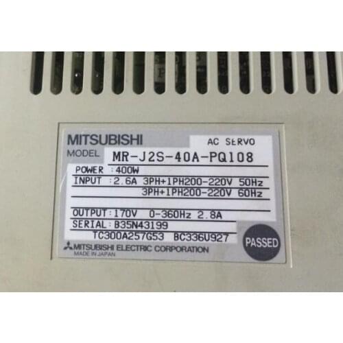 Servo drive MR-J2S-40A-PQ108 , Used one , 90% appearance new , 3 months warranty , in stock