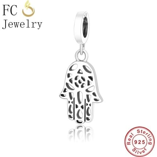 FC Jewelry Fit Original Brand Charm Bracelet 925 Sterling Silver Evil Eye Hand of Fatima Family Bead Pendant Making Berloque