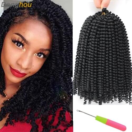 Sping Twist Crochet Braids Hair Bob Spring Twist Hair Prelooped Crochet Hair 8 Inch Short passion twist hair 110g/Pack 5 Colors
