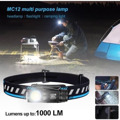 TrustFire MC12 1000LM Flashlight Camp Work LIGHT & Headband Rechargeable Magnetic USB Charging Headlight Camping Lantern Torch
