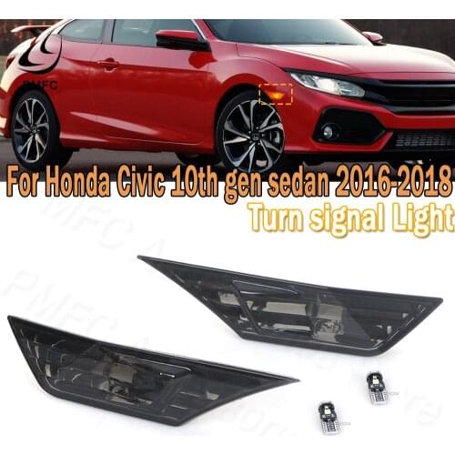 PMFC Turn Signal-Lights Side-Marker-Lamp Smoked-Lens Left Right For Honda Civic 10th Gen Sedan/Coupe/Hatchback 2016 2017 2018