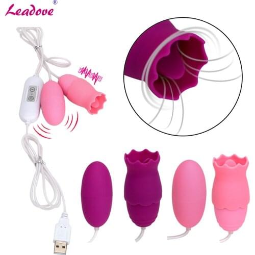 11 Speeds USB Charge Double Vibrating Egg Tongue Vibrators G-spot Massage Licking Clitoris Stimulator Adult Sex Toys for Women