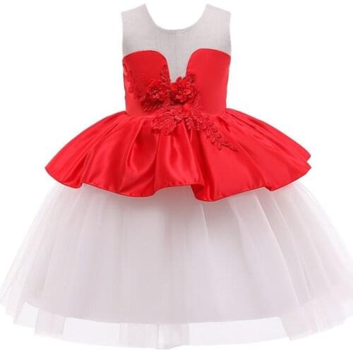 Flower Vintage Embroidery Baby Girls Dress Opening Ceremony Clothing Tutu Party Elegant Wear Girls Princess Dress Kids Vestidos
