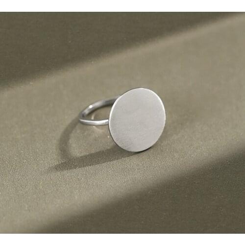 YPAY Simple Geometric Round Opening Ring for Women Real 925 Sterling Silver Finger Bague Fine Jewelry Party Gift YMR079