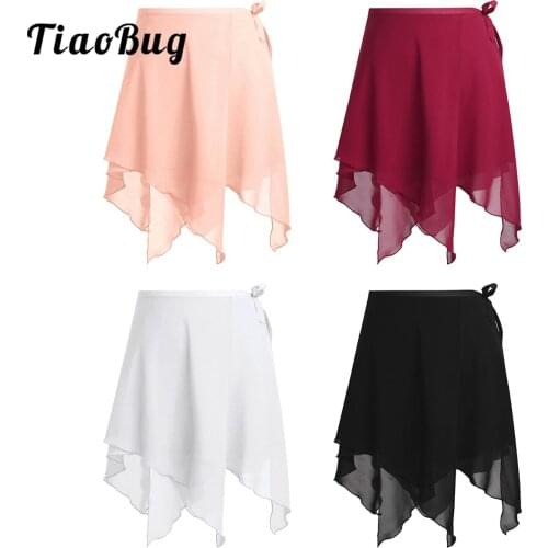Adult Chiffon Ballet Dance Tutu Skirt Women Girls Gymnastics Wrap Skirt Training Ballet Skirts