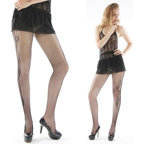 Women stockings sexy mesh jacquard tattoo small net solid Fishnet Pantyhosenight club stockings Thigh High Silk Stocking 141