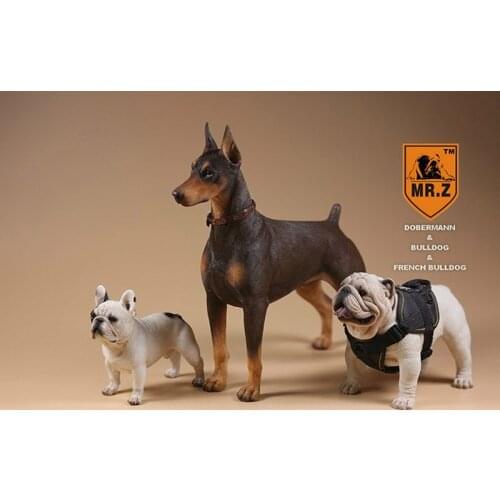 1/6 Scale Simulation Animal police dog Doberman Pet dog Model Kids Toys adult Gift Model 12" Action Figure Scene Car Decoration