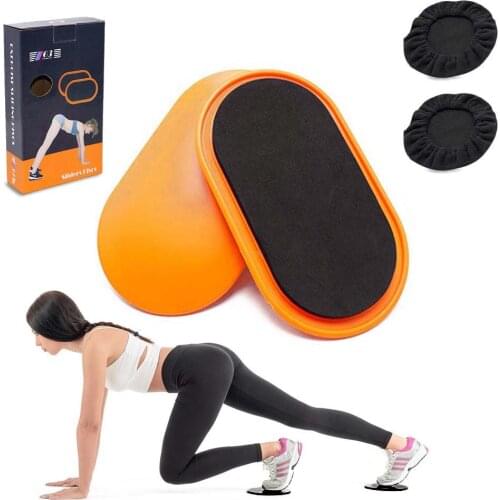 1 Pair Fitness Gliding Discs Core Slider With 2 Foot Covers Whole-body Workout Coordination Training Home Gym Exercise Equipment