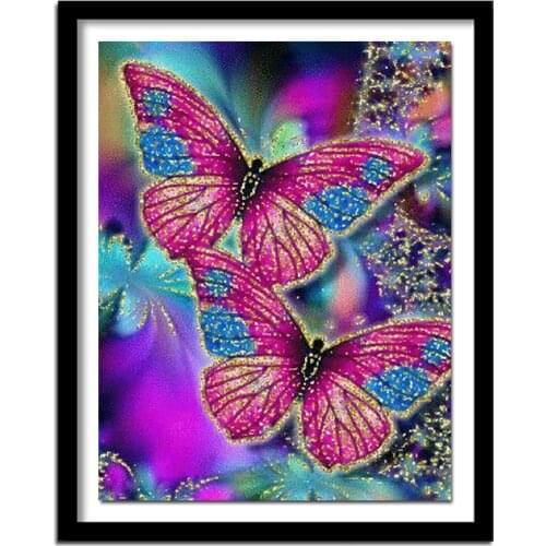 100% Full 5D Diy Daimond Painting "Colorful Butterfly" 3D Diamond Painting Round Rhinestones Diamant Painting Embroidery Animals