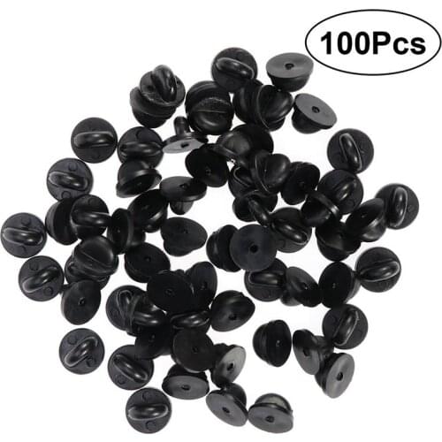 100pcs Butterfly Clutch Rubber Pin Backs Keepers Replacement Uniform Badge Comfort Fit Tie Tack Lapel Pin Backing Holder Clasp
