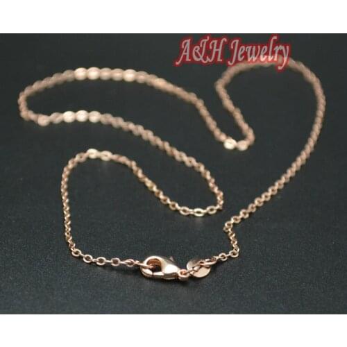 20pcs High Quality 16'' Copper Chains With Rose Gold Plated Necklace Chains No Fade In 2 Years
