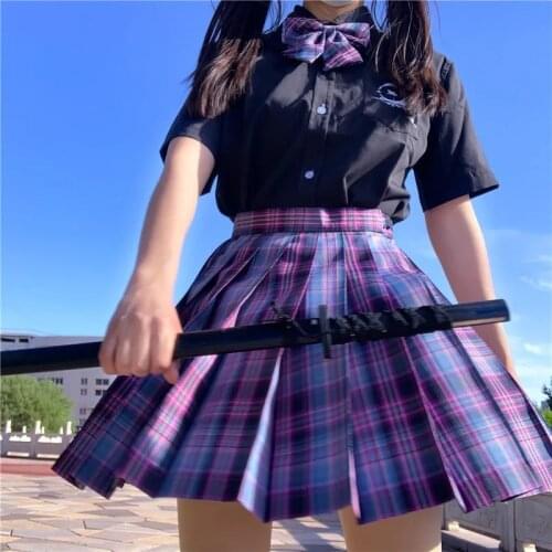 2021 Summer Korean JK A-Line Plaid Skirt Harajuku Gothic Fashion High Waist Dance Sweet Plaid Mini Pleated Tennis Skirts Women